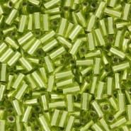 Miyuki Bugle 3mm Beads Silver lined chartreuse BGL1-45